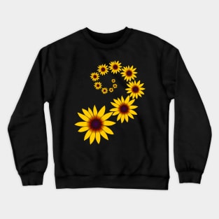 yellow sun hat flower spiral swirl nature gift Crewneck Sweatshirt